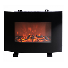 Chimenea eléctrica de pared 65x11,2x52cm negra Homcom