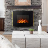 Chimenea el&eacute;ctrica de pared 65x11,4x52cm vidirio negro Homcom