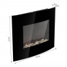 Chimenea el&eacute;ctrica de pared 65x11,4x52cm vidirio negro Homcom