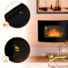 Chimenea el&eacute;ctrica de pared 65x11,4x52cm vidirio negro Homcom