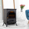 Chimenea el&eacute;ctrica de pie 41,5x28x54cm negra Homcom