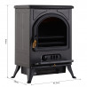 Chimenea el&eacute;ctrica de pie 41,5x28x54cm negra Homcom