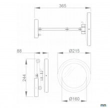 Espejo de pared con aumento y luz LED NOFER
