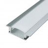Perfil Tira LED rectangular aluminio 1 metro pesta&ntilde;as