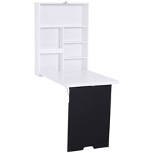 Mesa plegable con pizarra y estantería HomeCom
