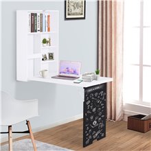 Mesa plegable con pizarra y estantería HomCom