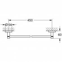 Toallero de barra de 45 cm niquel cepillado Essentials Grohe