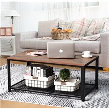 Mesa de centro con estante HomCom