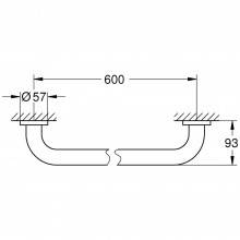 Asidero de bañera de 60 cm supersteel Essentials Grohe