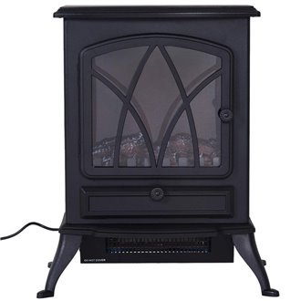 Chimenea el&eacute;ctrica negra de pie Homcom