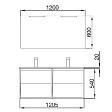 Mueble doble 120cm Blanco Noja Salgar