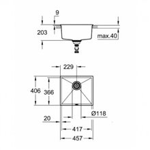 Fregadero 45.7x40.6 negro granito K700U Grohe