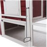 Gallinero de madera rojo y blanco Pawhut