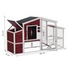 Gallinero de madera rojo y blanco Pawhut