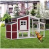 Gallinero de madera rojo y blanco Pawhut