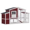 Gallinero de madera rojo y blanco Pawhut