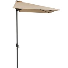 Sombrilla de media pantalla beige Outsunny