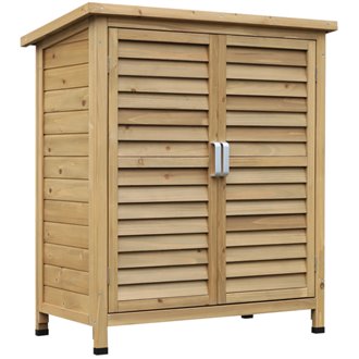 Caseta exterior de madera natural Outsunny