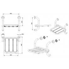 Asiento de ducha abatible WCCARE fijo a pared