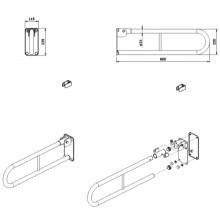 Barra de apoyo basculante INOX WCCARE 80 para...