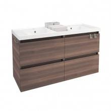 Mueble con lavabo resina 2 senos 120cm Fresno B-Box BATH+