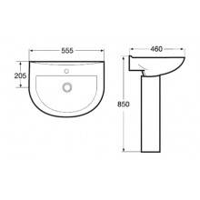 Lavabo con pedestal Ideal