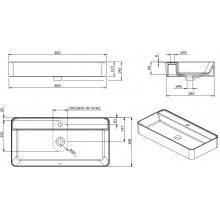 Lavabo rectangular Sanlife 80x40