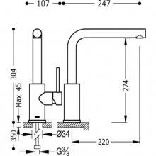 Grifo de fregadero antical Blanco Mate TRES MAX