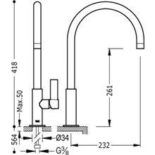 Grifo de fregadero curvado CLASS-TRES