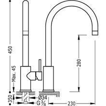 Grifo de fregadero alto MAX-TRES