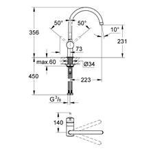 Grifo de fregadero Negro Grohe Minta en C