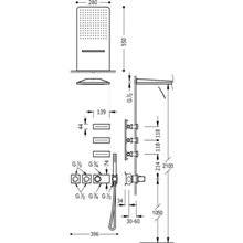 Kit de ducha termostático mural Cascada y Jets 4 vías TRES 