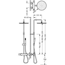Columna de ducha termostática TRES STUDY