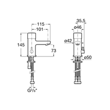 Grifo monomando lavabo maneta lateral Sprint Roca