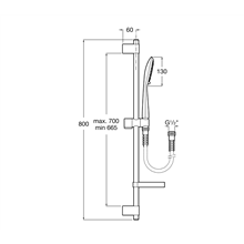 Kit de ducha Square barra 80cm 4 funciones...