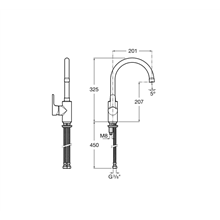 Grifo monomando cocina L20 Roca