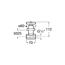 Llave de paso 1/2" índice F Loft Roca