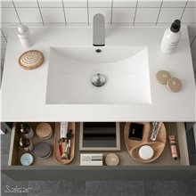 Mueble 81cm Gris Mate de 2 cajones SALGAR NOJA