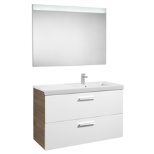 Pack mueble 110cm dos cajones blanco-fresno Prisma Roca