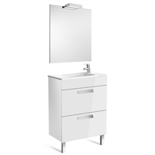 Pack mueble blanco 60cm compacto 2 cajones Debba Roca