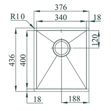 Fregadero Box Line 34 TEGLER