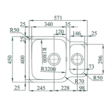 Fregadero Duo 60R TEGLER