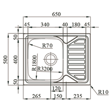 Fregadero Okio Line 65 Flat TEGLER