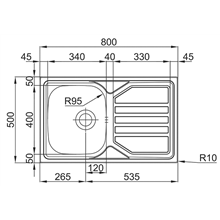 Fregadero Okio Line 80 Flat TEGLER