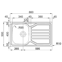 Fregadero Okio Line 86 Flat TEGLER