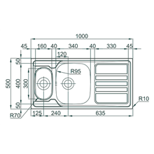 Fregadero Okio Line 101 Flat TEGLER