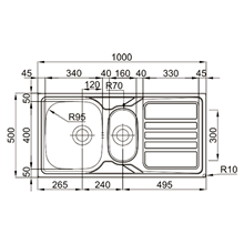 Fregadero Okio Line 100 Flat TEGLER
