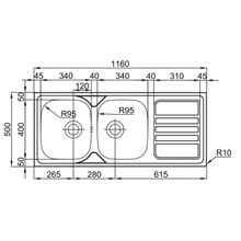 Fregadero Okio Line 116 Flat TEGLER