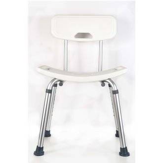 Silla para ba&ntilde;o blanca con respaldo Timblau