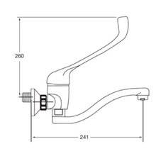 Grifo de fregadero de pared con palanca gerontológica 
